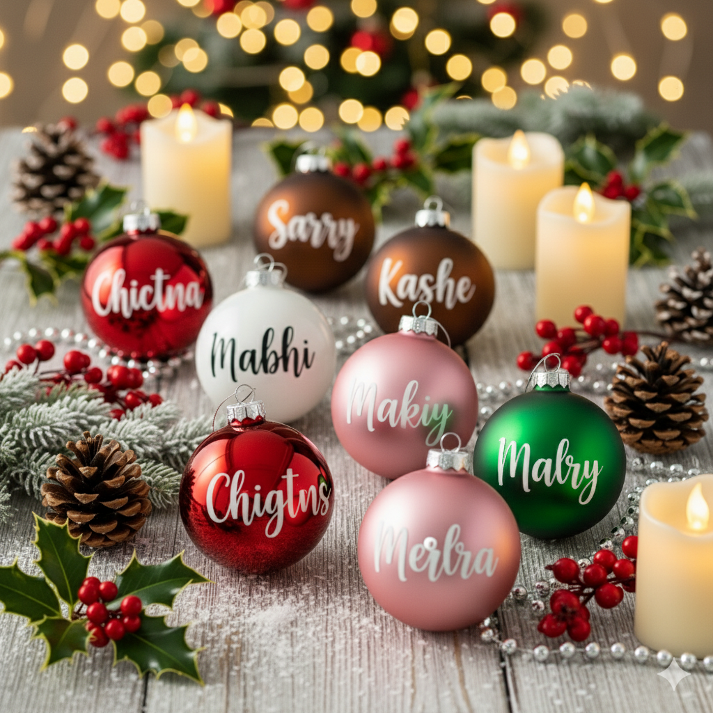 Boule de Noël Personnalisée en Verre – 6 cm