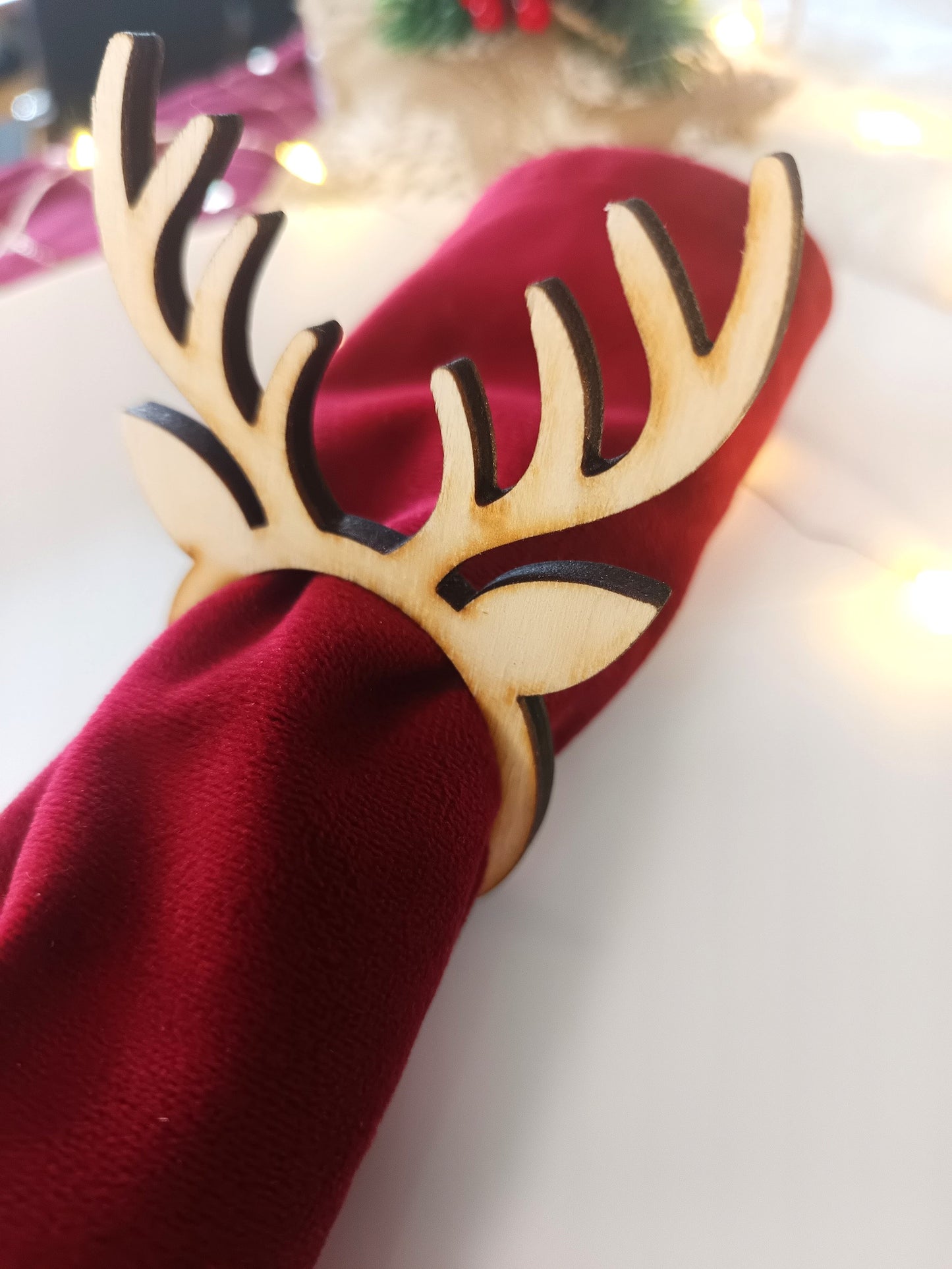 Lot de 4 Ronds de serviette Noël en bois
