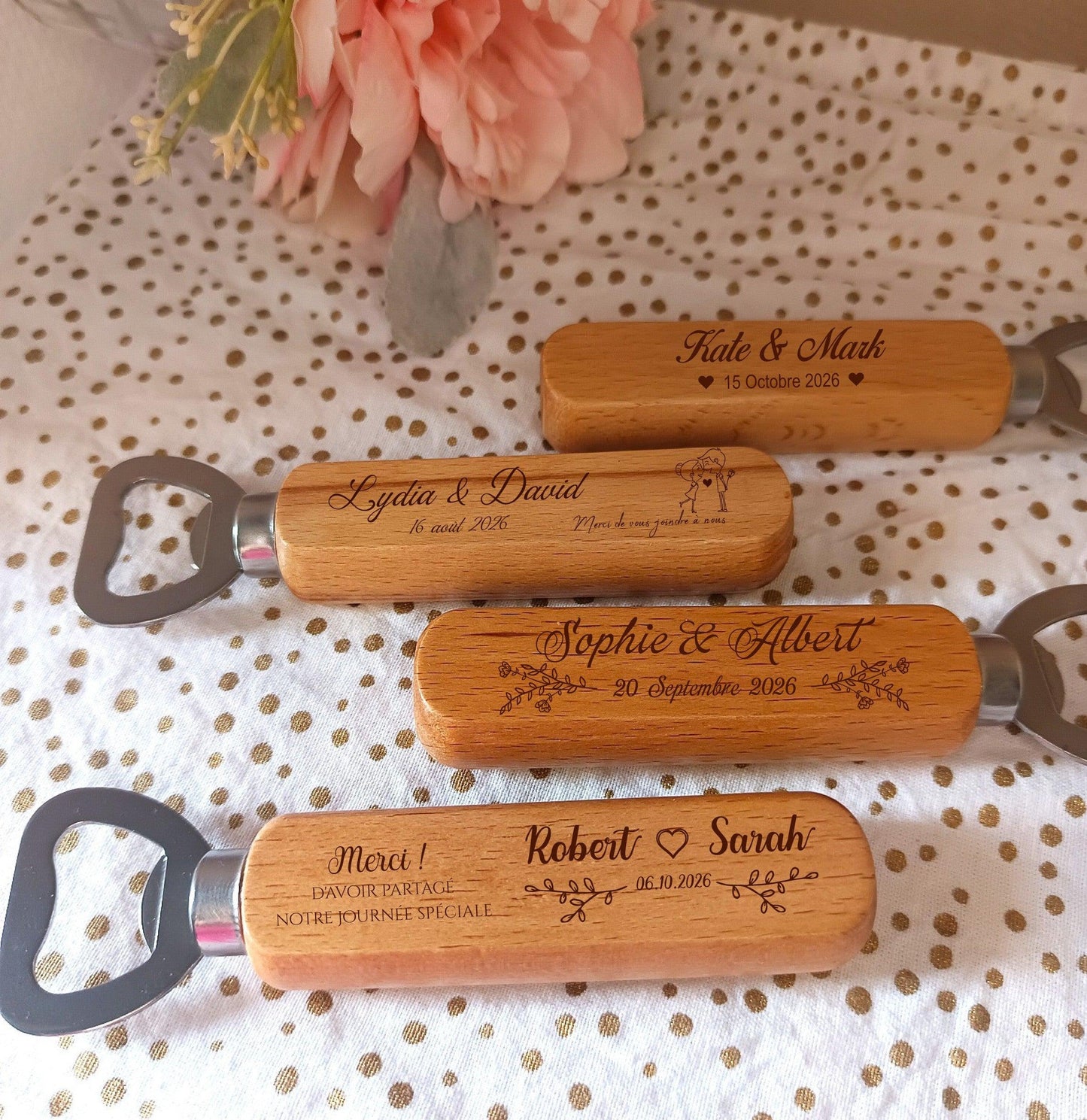 Ouvre-bouteille en bois personnalisé en lot - Atelier Eli'magine