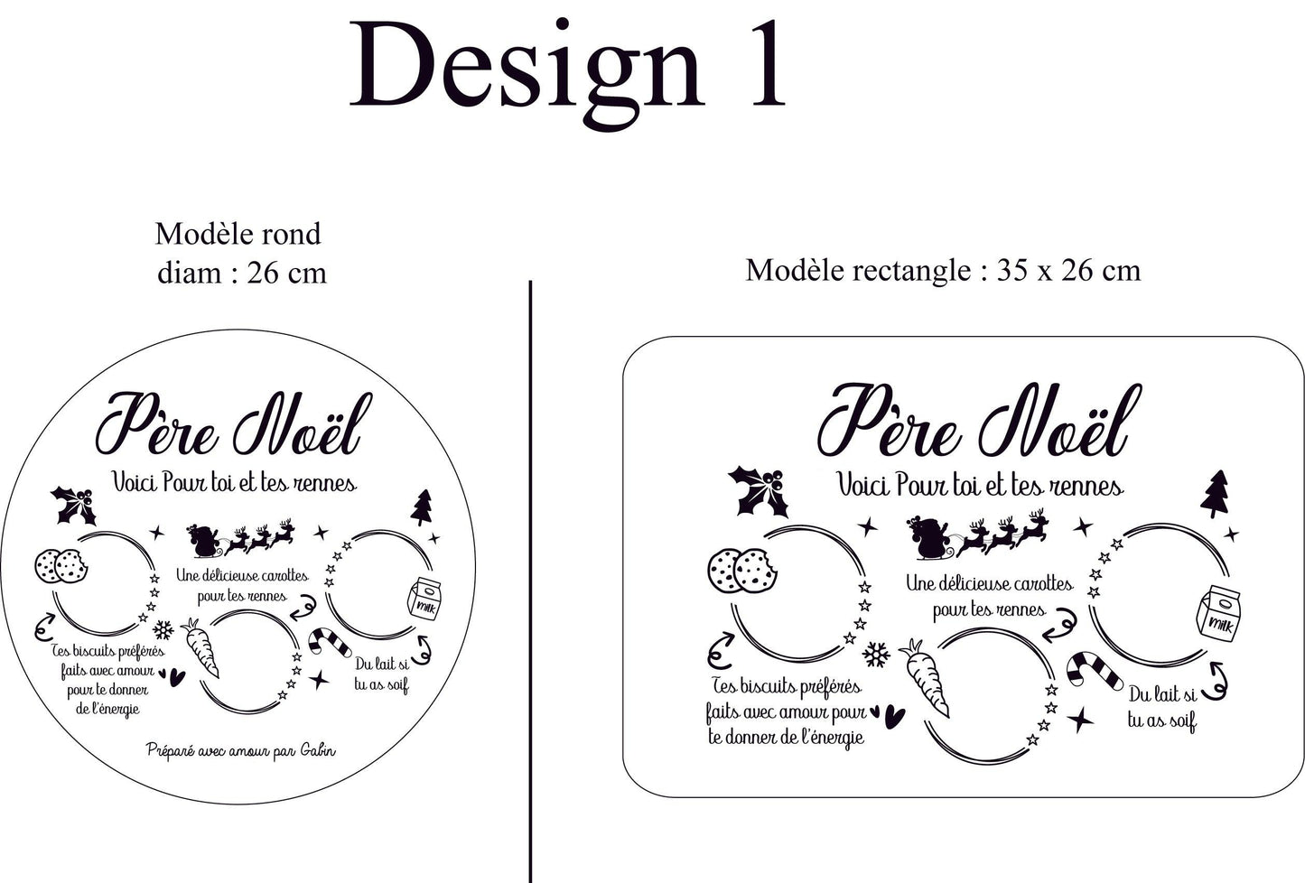 Plateau du père Noël - Planche de Noël - Collation des renne - Atelier Eli'magine