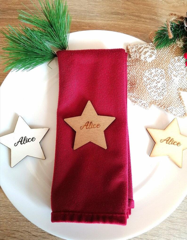Marque place Etoile, étiquette prénom invité, forme etoile - Atelier Eli'magine