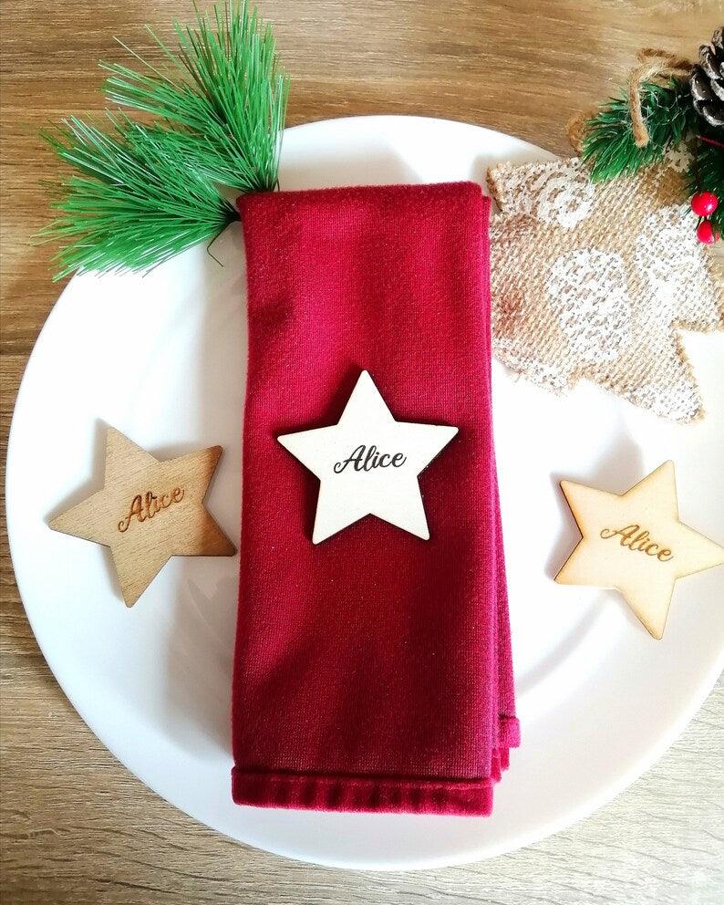 Marque place Etoile, étiquette prénom invité, forme etoile - Atelier Eli'magine