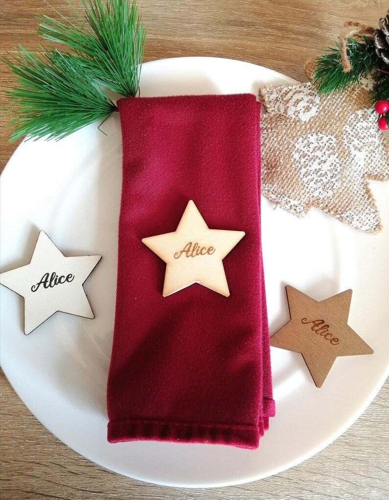 Marque place Etoile, étiquette prénom invité, forme etoile - Atelier Eli'magine