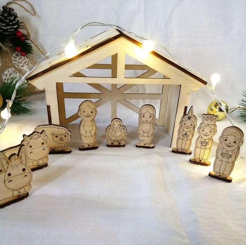 Crèche en bois artisanales à monter soi-même - Atelier Eli'magine
