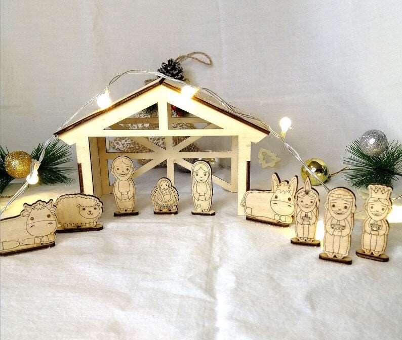 Crèche en bois artisanales à monter soi-même - Atelier Eli'magine