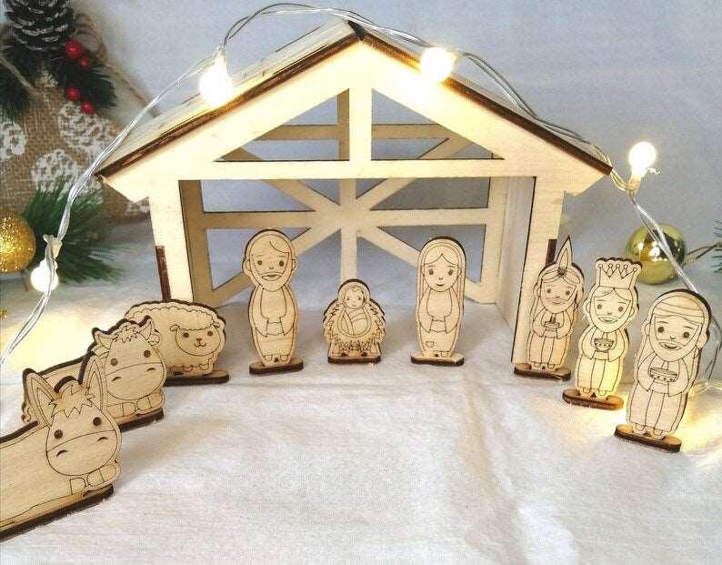 Crèche en bois artisanales à monter soi-même - Atelier Eli'magine