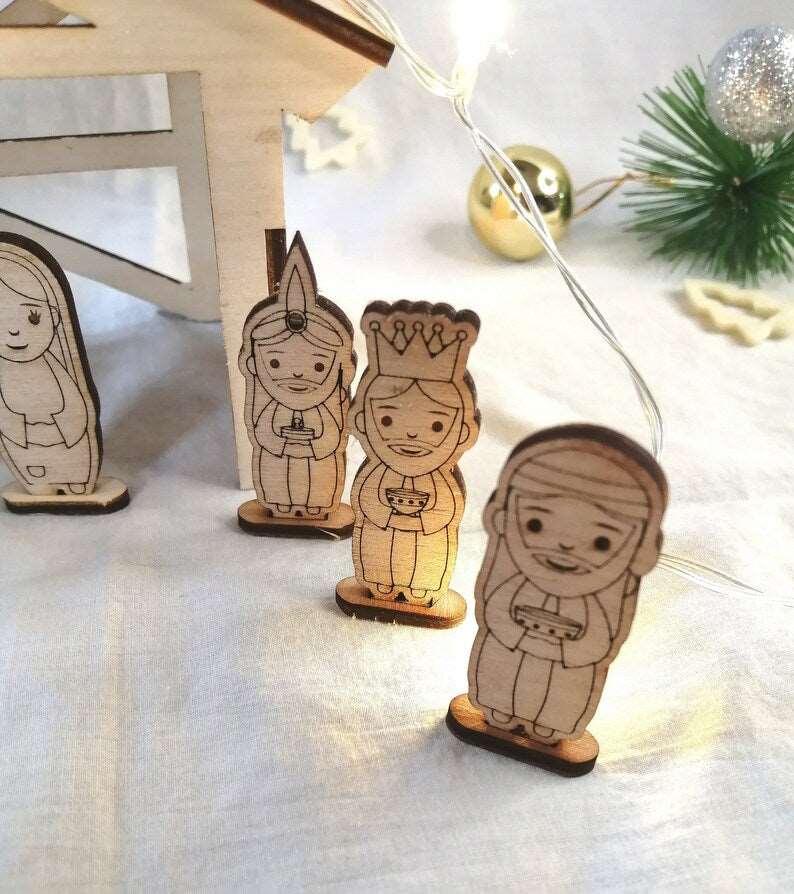 Crèche en bois artisanales à monter soi-même - Atelier Eli'magine