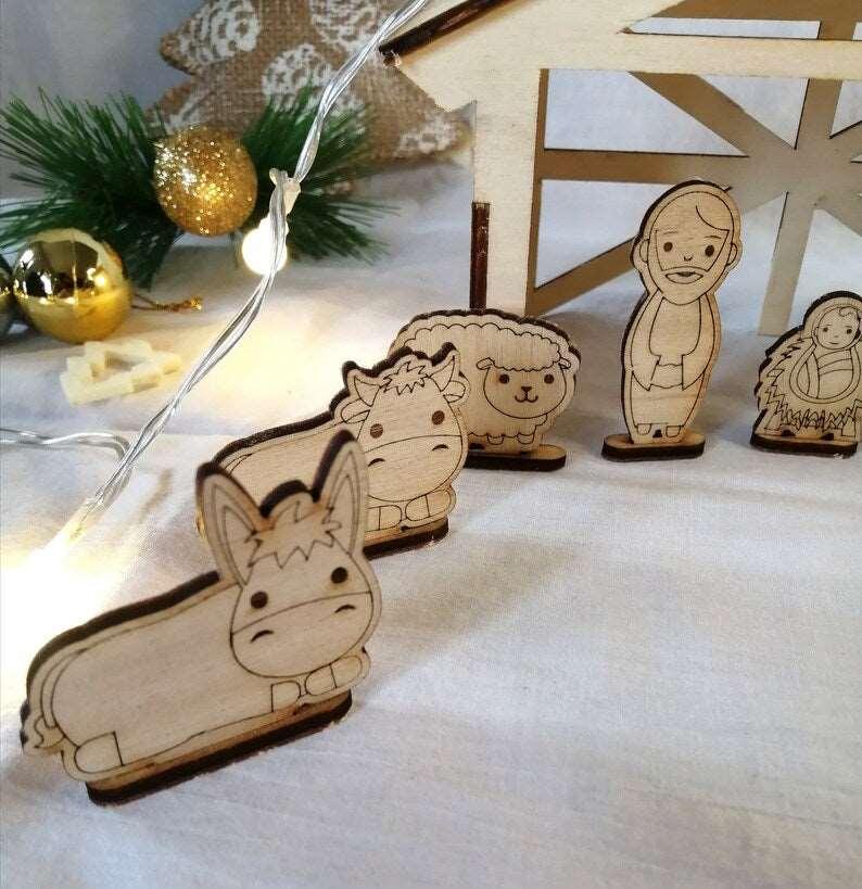 Crèche en bois artisanales à monter soi-même - Atelier Eli'magine