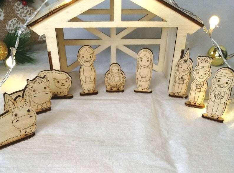 Crèche en bois artisanales à monter soi-même - Atelier Eli'magine