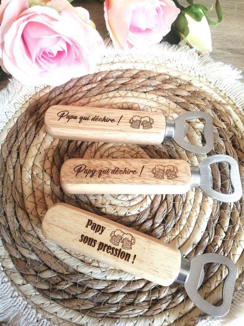 Décapsuleur en bois personnalisé - Atelier Eli'magine