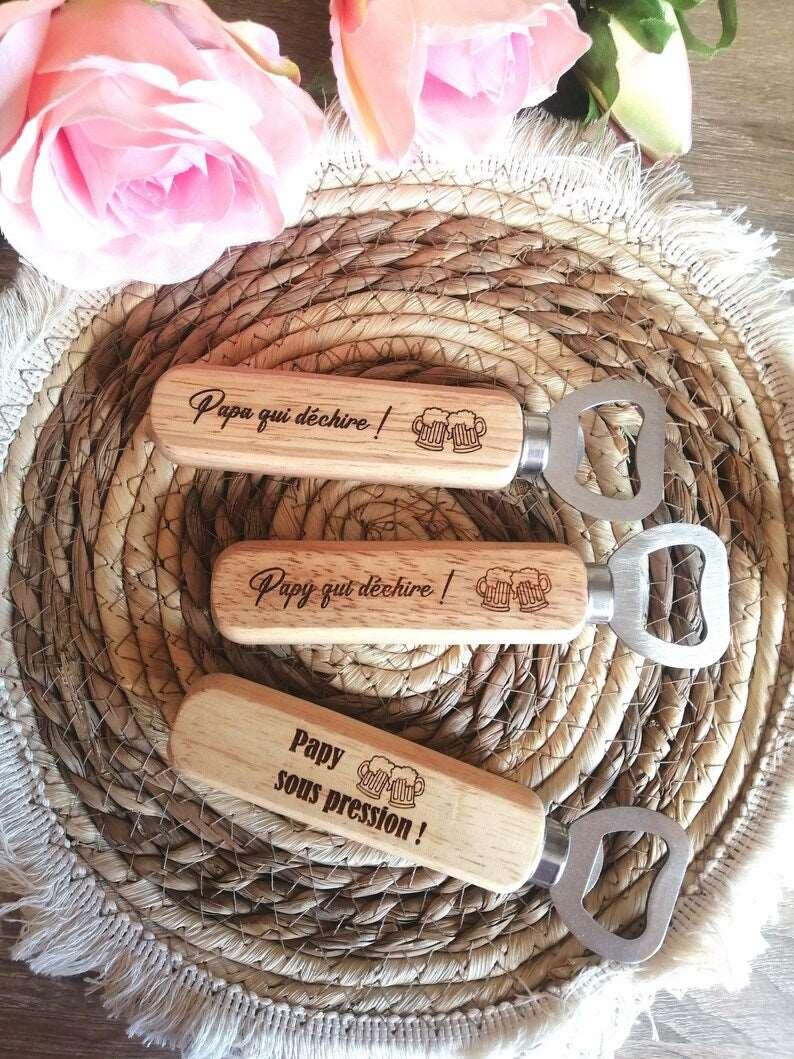 Décapsuleur en bois personnalisé - Atelier Eli'magine