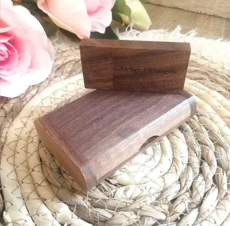 Coffret clé USB 3.0 de 32Go en bois de Noyer à personnaliser - Atelier Eli'magine