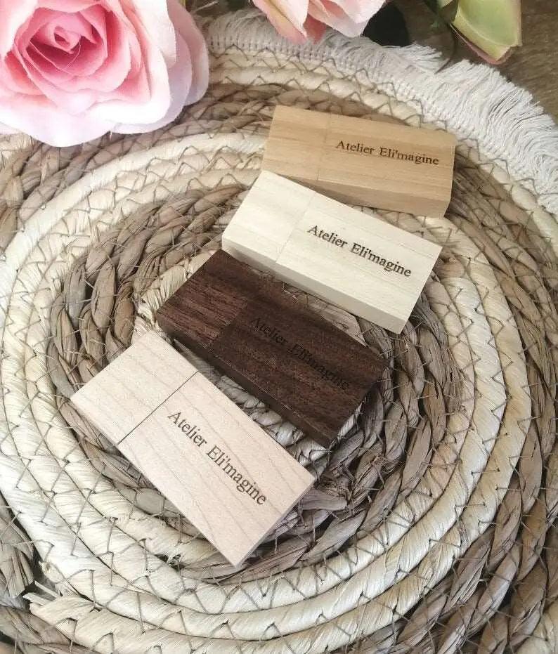 Clé USB 2.0 - 4 Go, 8Go, 16 Go en bois à personnaliser - Atelier Eli'magine