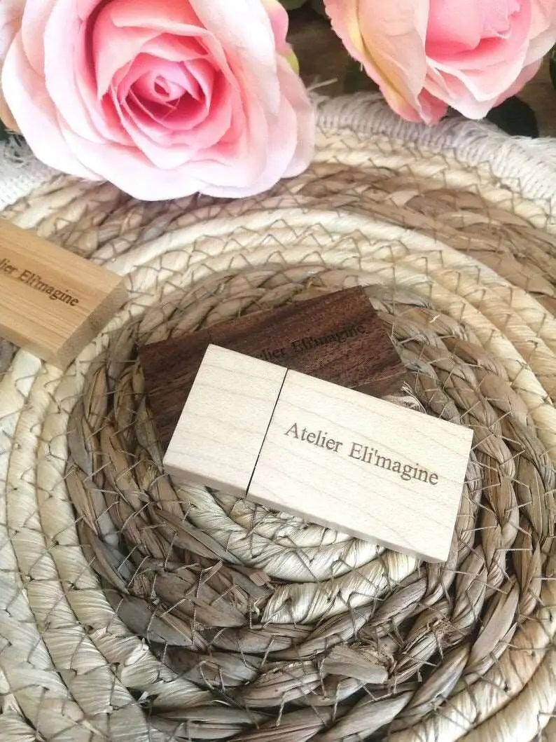 Clé USB 2.0 - 4 Go, 8Go, 16 Go en bois à personnaliser - Atelier Eli'magine
