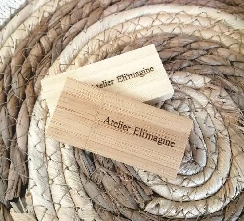 Clé USB 2.0 - 4 Go, 8Go, 16 Go en bois à personnaliser - Atelier Eli'magine