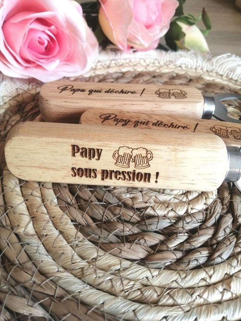 Décapsuleur en bois personnalisé - Atelier Eli'magine