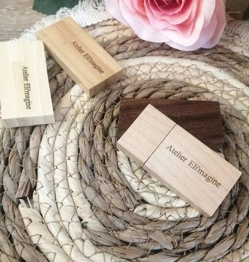 Clé USB 2.0 - 4 Go, 8Go, 16 Go en bois à personnaliser - Atelier Eli'magine