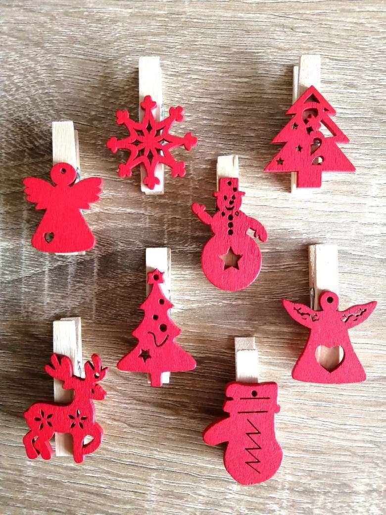 Pince à linge Motifs Noël en bois 6 pcs - motifs Noel 4,5 x 4 cm 6 pièces - Atelier Eli'magine