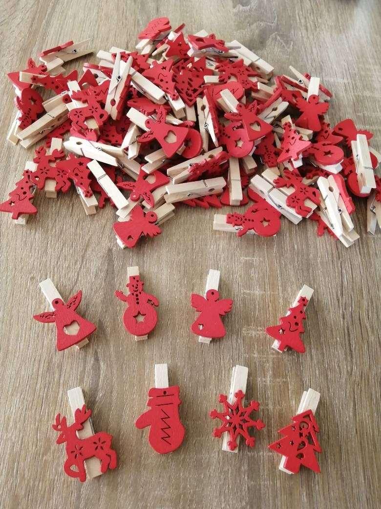 Pince à linge Motifs Noël en bois 6 pcs - motifs Noel 4,5 x 4 cm 6 pièces - Atelier Eli'magine