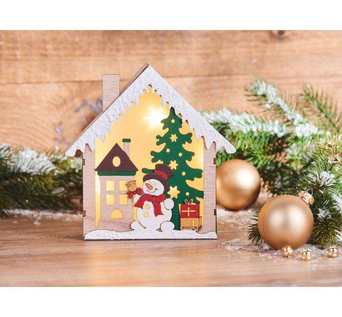 Kit de construction en bois maisons lumineuses « Univers de Noël » - Atelier Eli'magine