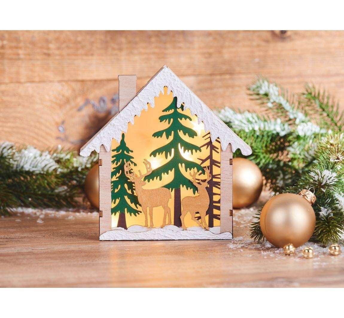 Kit de construction en bois maisons lumineuses « Univers de Noël » - Atelier Eli'magine