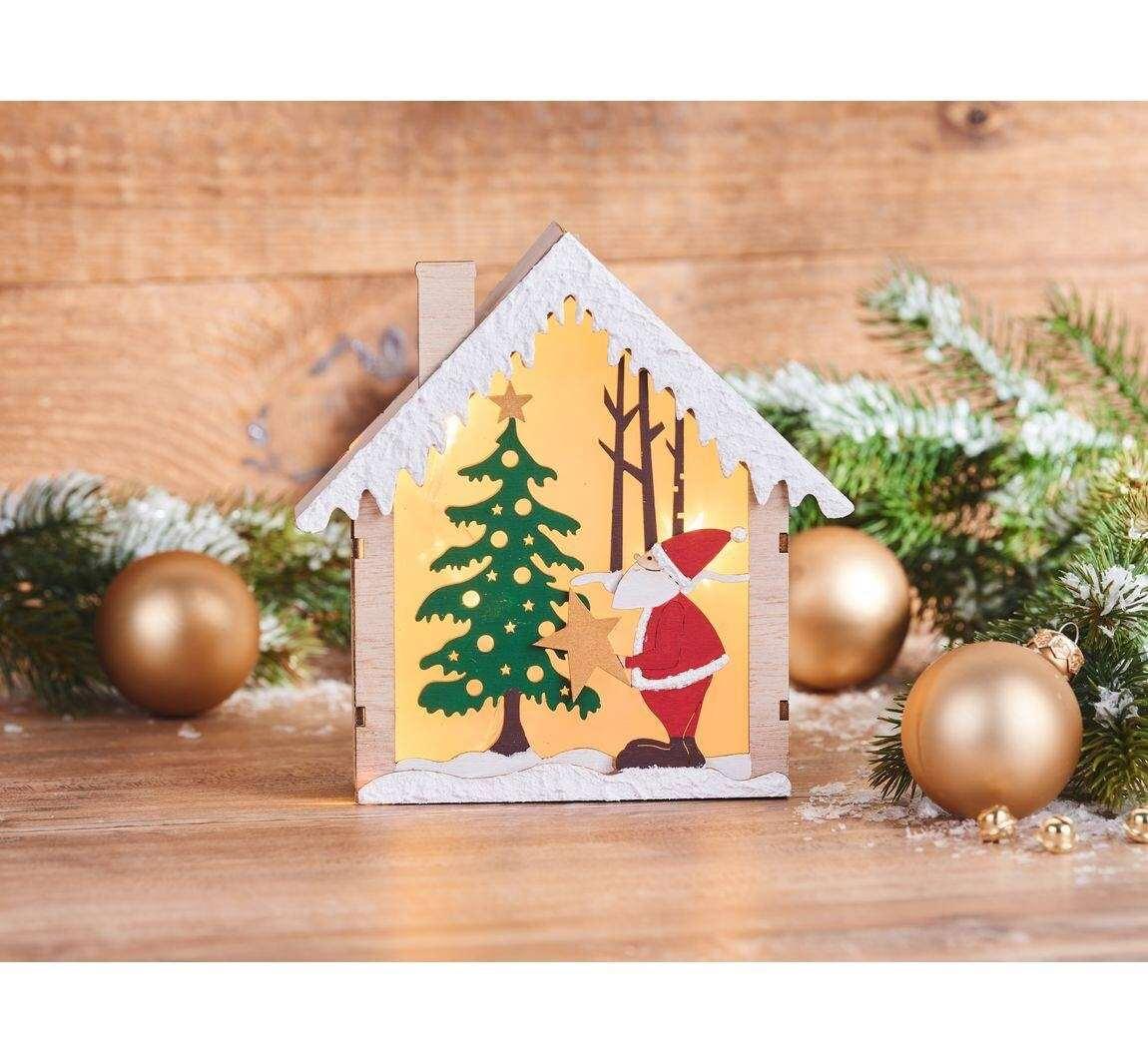 Kit de construction en bois maisons lumineuses « Univers de Noël » - Atelier Eli'magine
