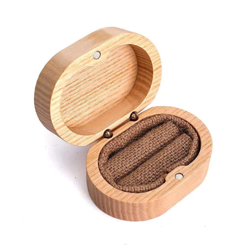 Boîte alliance personnaliser Ovale en bois de Frêne - Atelier Eli'magine
