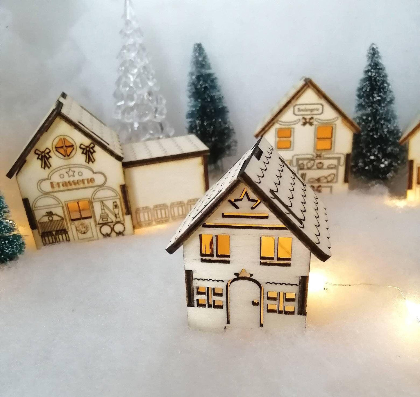 Maison en bois style «Boutiques » village de noël - Atelier Eli'magine