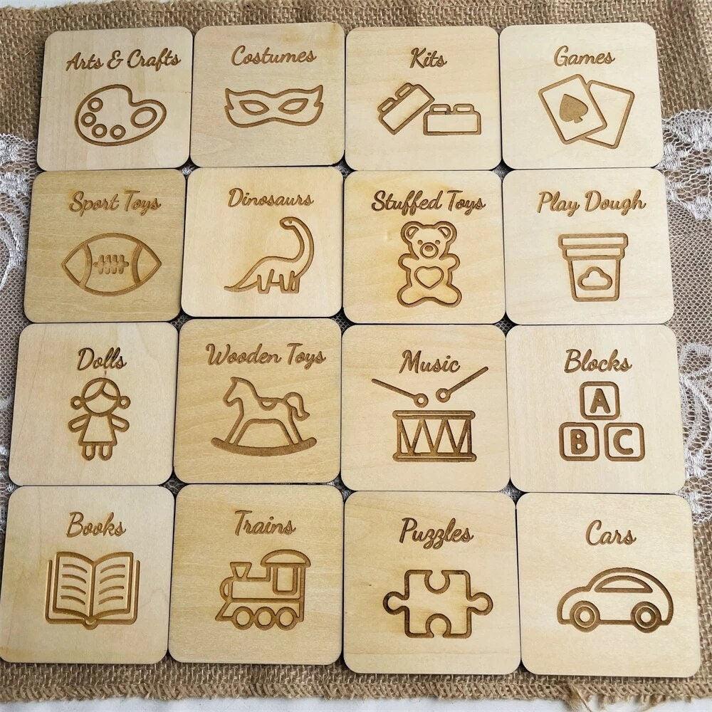 Ensemble de 10 étiquettes de rangement de jouets - Atelier Eli'magine