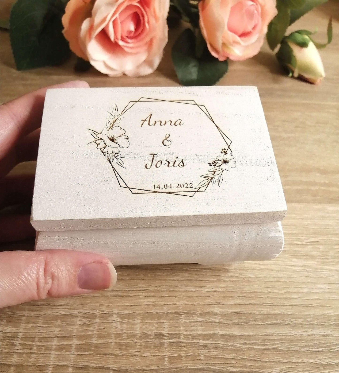 Boîte à alliance coffret Rustique en bois à personnaliser - Atelier Eli'magine