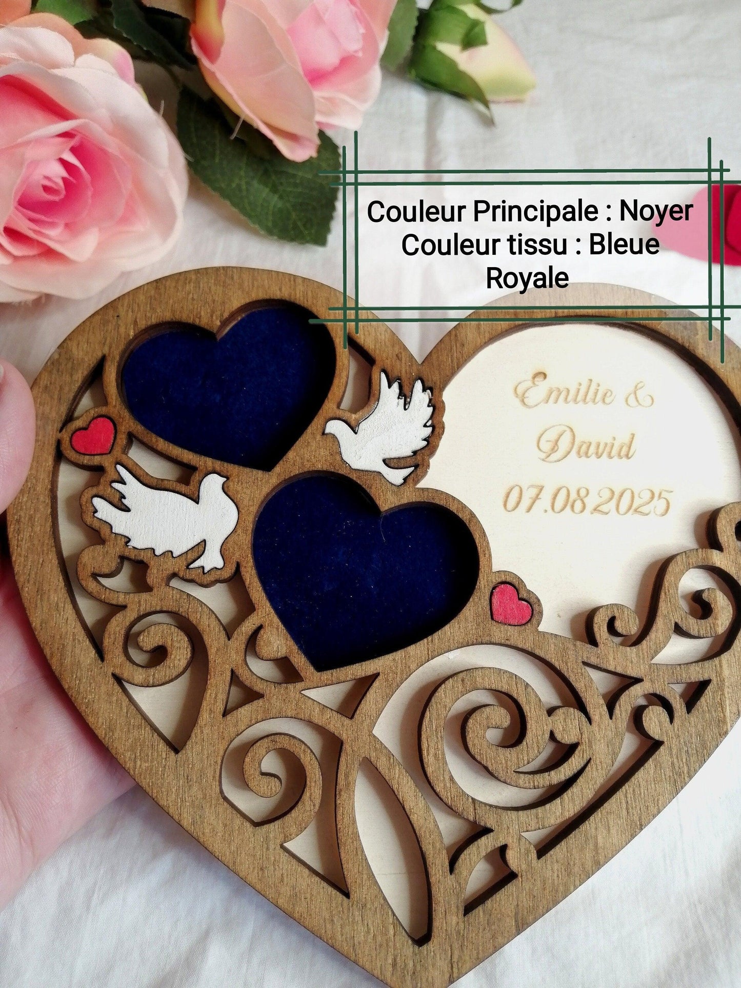 Porte alliances en bois Cœur personnalisé - Atelier Eli'magine