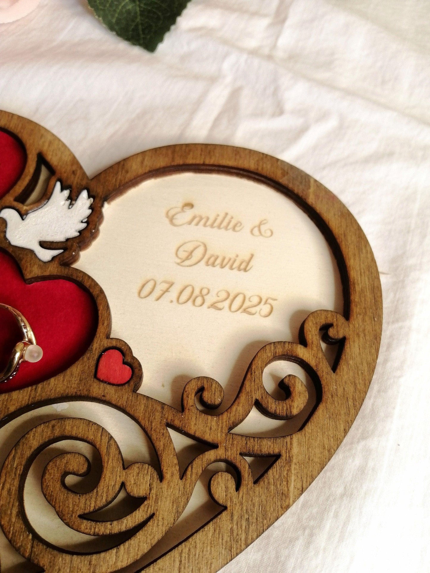 Porte alliances en bois Cœur personnalisé - Atelier Eli'magine