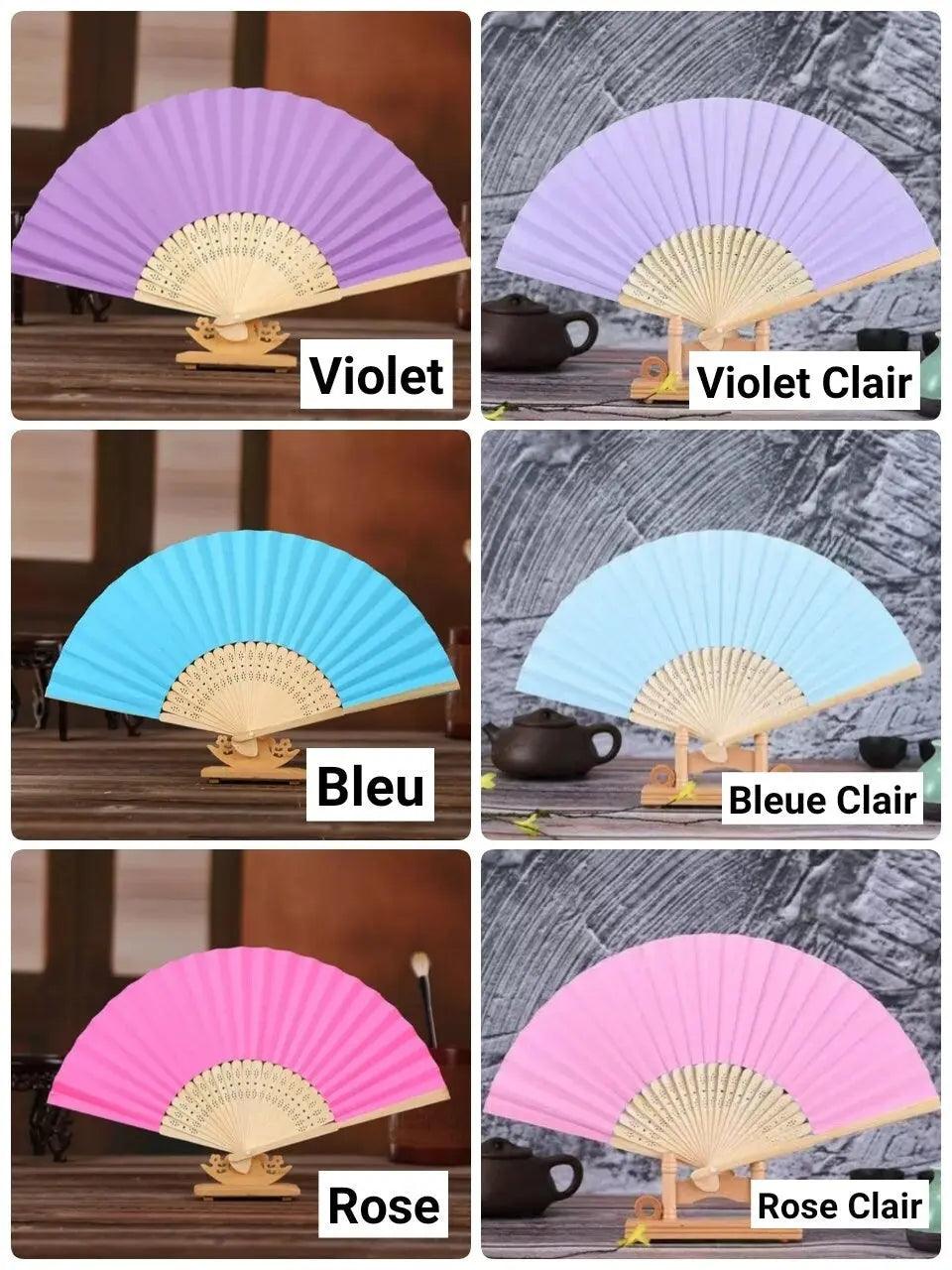 Eventail personnalisé mariage Couleur avec sac organza - Atelier Eli'magine