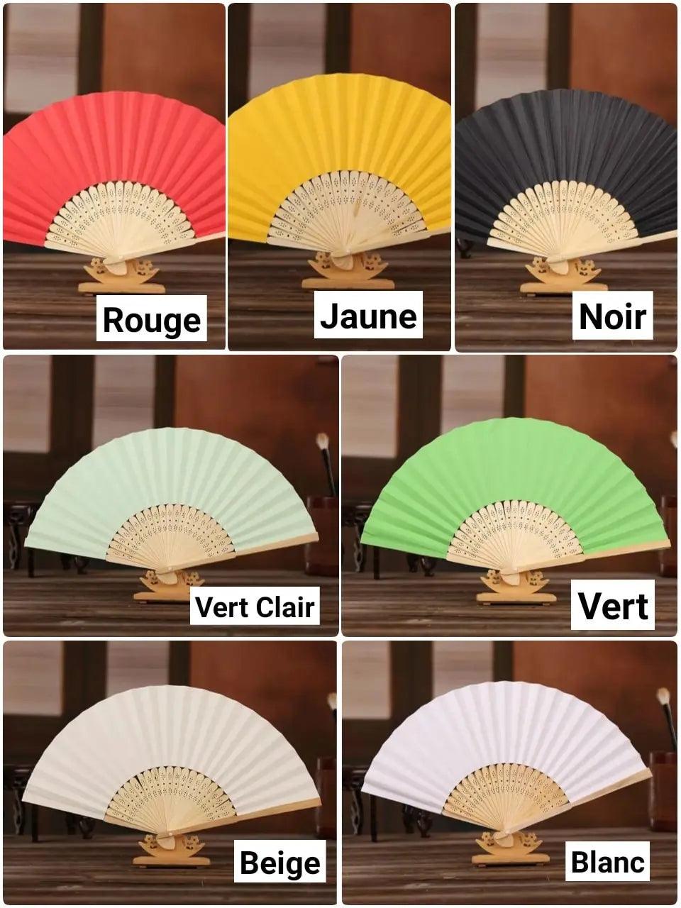 Eventail personnalisé mariage Couleur avec sac organza - Atelier Eli'magine
