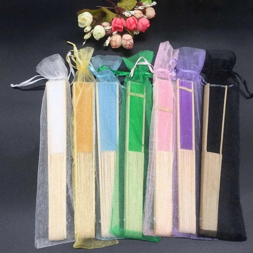 Eventail personnalisé mariage Couleur avec sac organza - Atelier Eli'magine