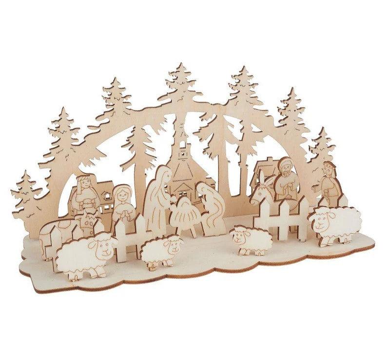 Crèche en bois - 15pc - Atelier Eli'magine