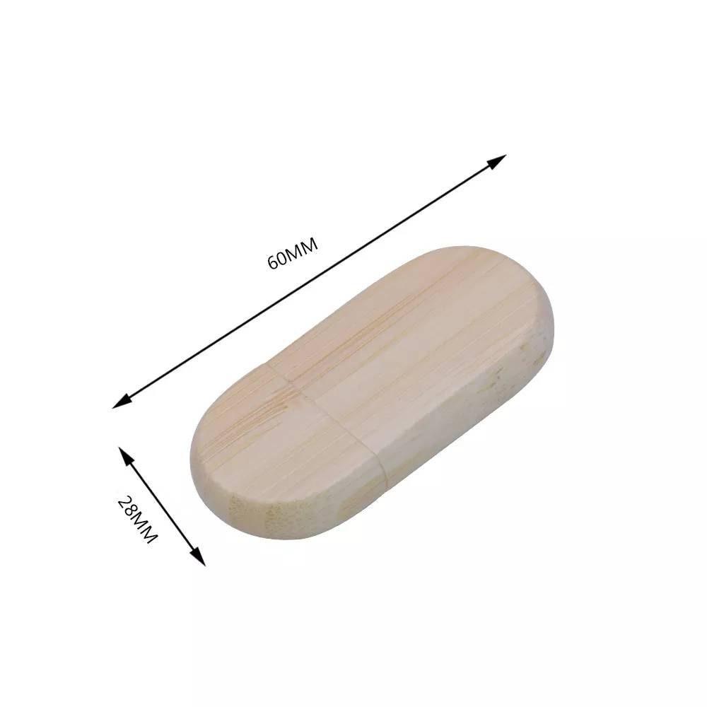 Clé USB 2.0 - 32Go, 64Go, 128 Go en bois ovale à personnaliser - Atelier Eli'magine