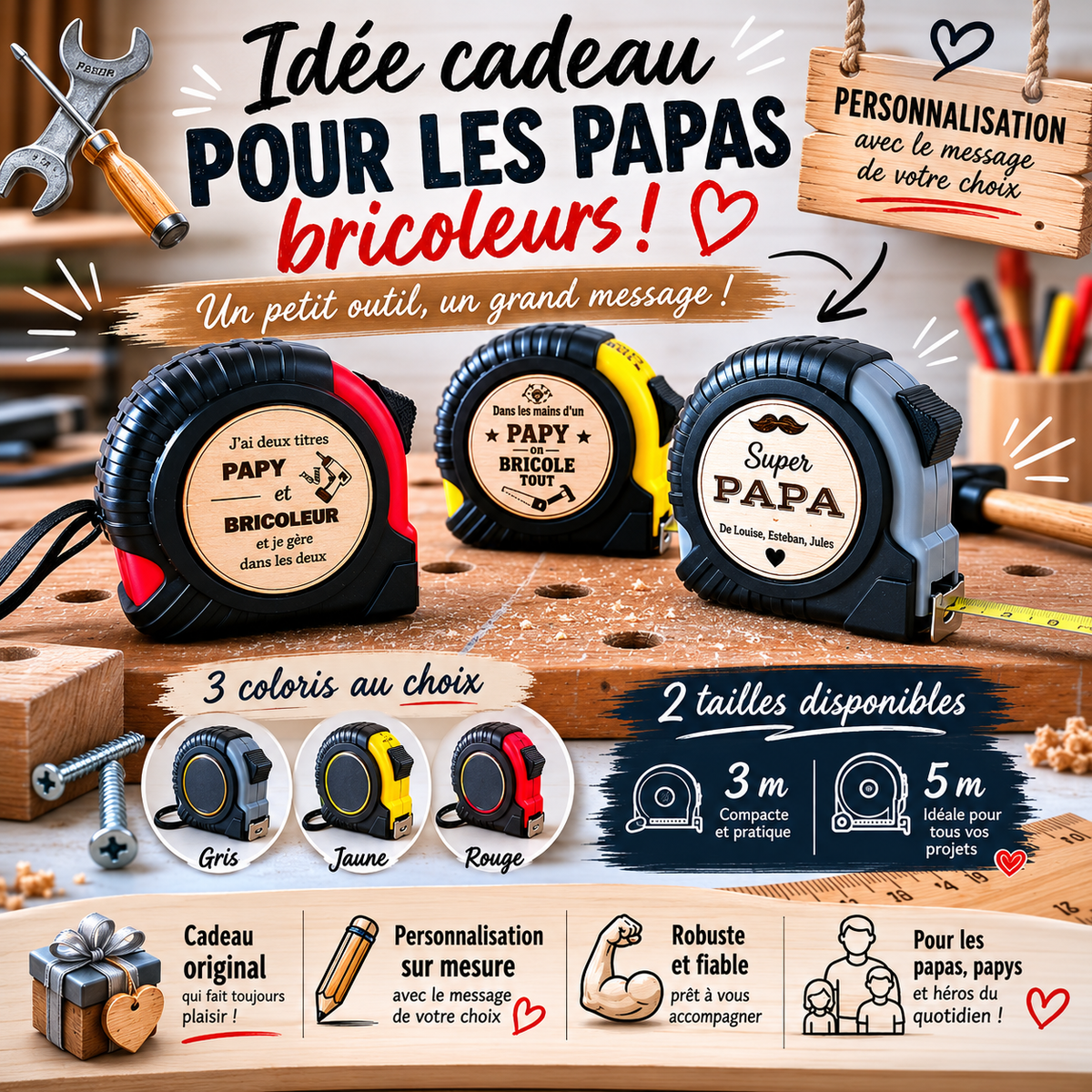 Mètre de bricolage personnalisé