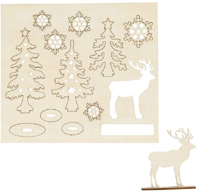 Figurine pour décoration DIY « Cerf dans la forêt », en contreplaqué - Atelier Eli'magine