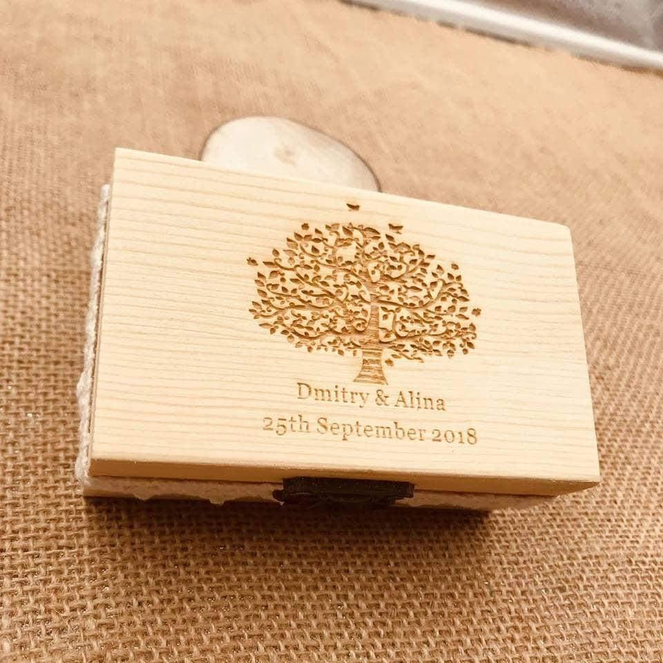 Boîte alliance en bois personnalisé rustique style coffret -01 - Atelier Eli'magine