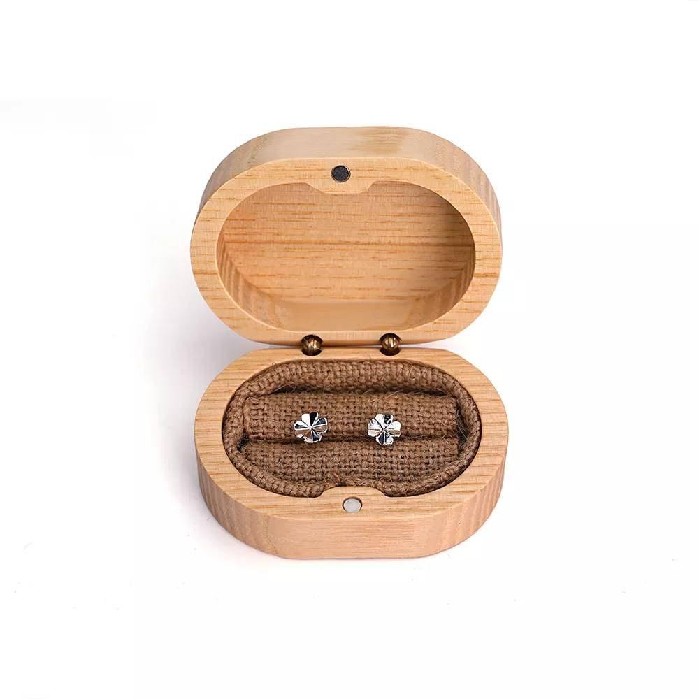 Boîte alliance personnaliser Ovale en bois de Frêne - Atelier Eli'magine