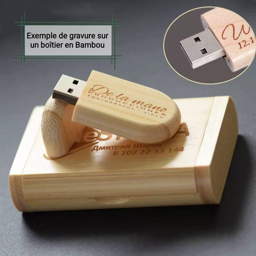 Coffret clé USB de 32Go en bois rouge à personnaliser - Atelier Eli'magine