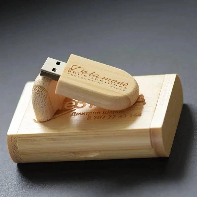 Coffret clé USB de 32Go en bois de bambou à personnaliser - Atelier Eli'magine