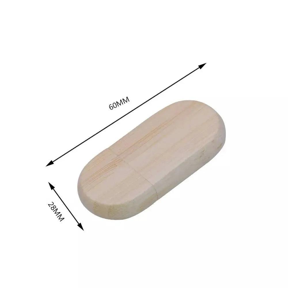 Clé USB 2.0 - 4Go, 8Go, 16 Go en bois ovale à personnaliser - Atelier Eli'magine