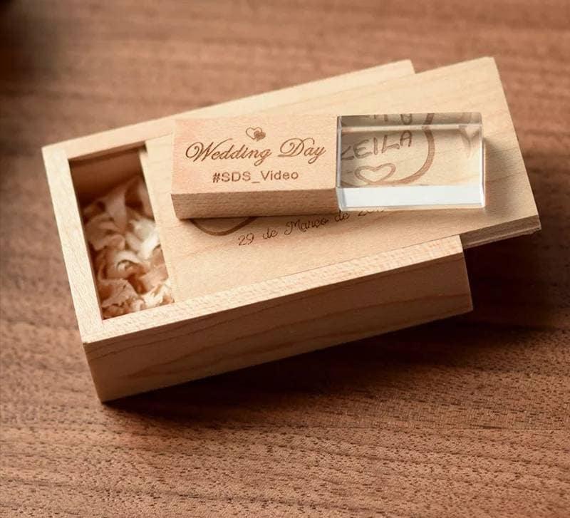 Coffret clé USB de 32Go en bois d'Erable à personnaliser - Atelier Eli'magine