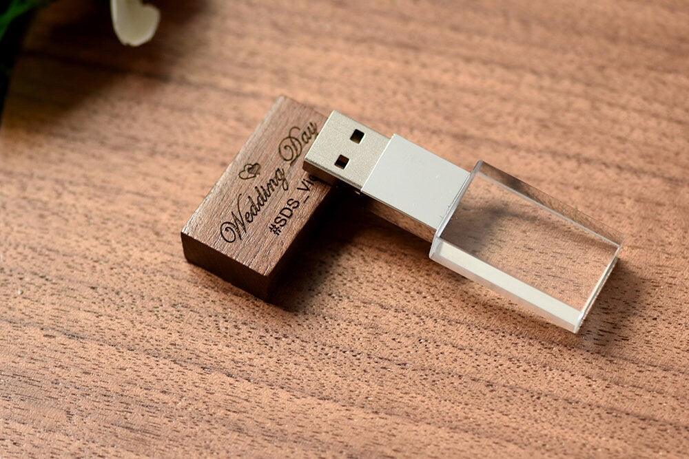 Clé USB 2.0 - 4Go, 8Go, 16 Go en bois et plexi à personnaliser - Atelier Eli'magine