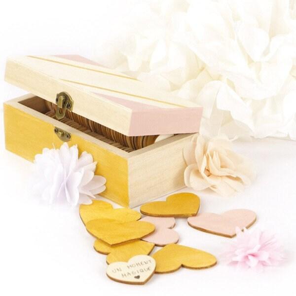 Livre d'or à personnaliser avec cœurs en bois - Atelier Eli'magine
