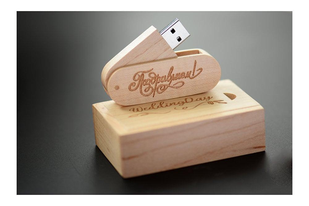 Coffret clé USB de 32Go en bois Erable à personnaliser - Atelier Eli'magine