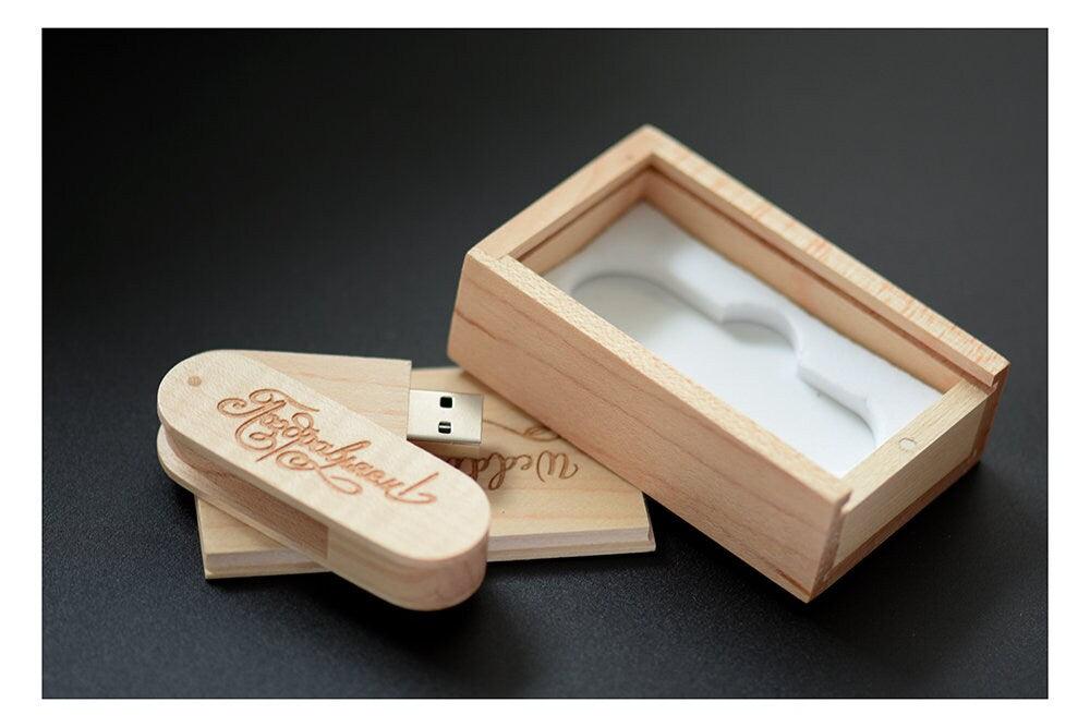 Coffret clé USB de 32Go en bois Erable à personnaliser - Atelier Eli'magine