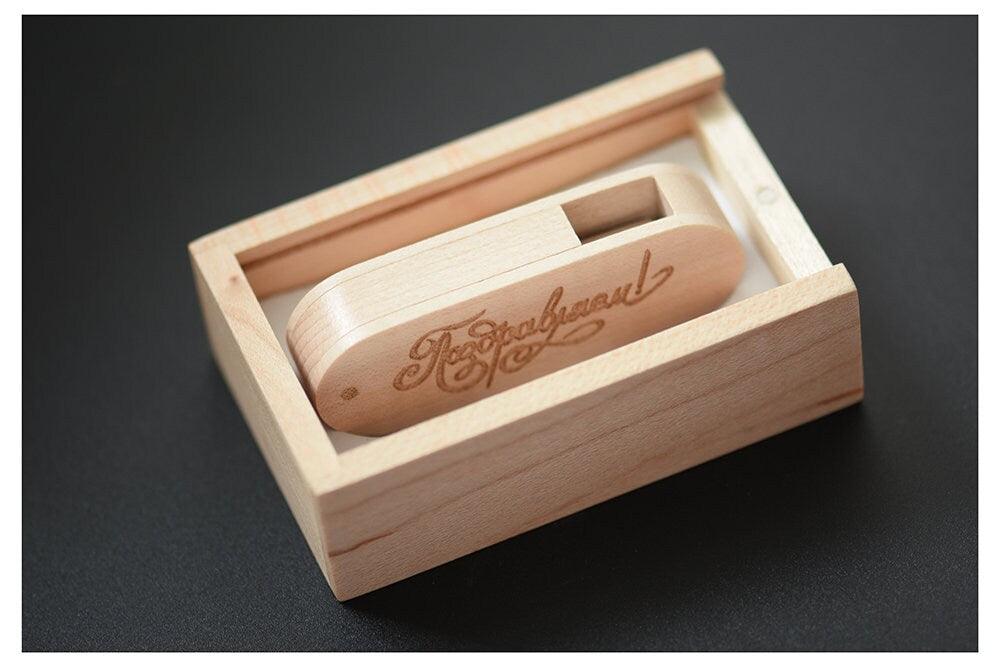Coffret clé USB de 32Go en bois Erable à personnaliser - Atelier Eli'magine